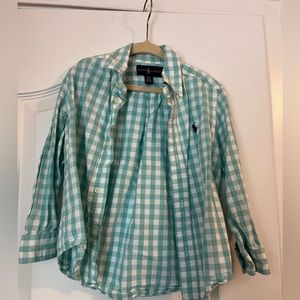 Ralph Lauren kids 3T green and white shirt